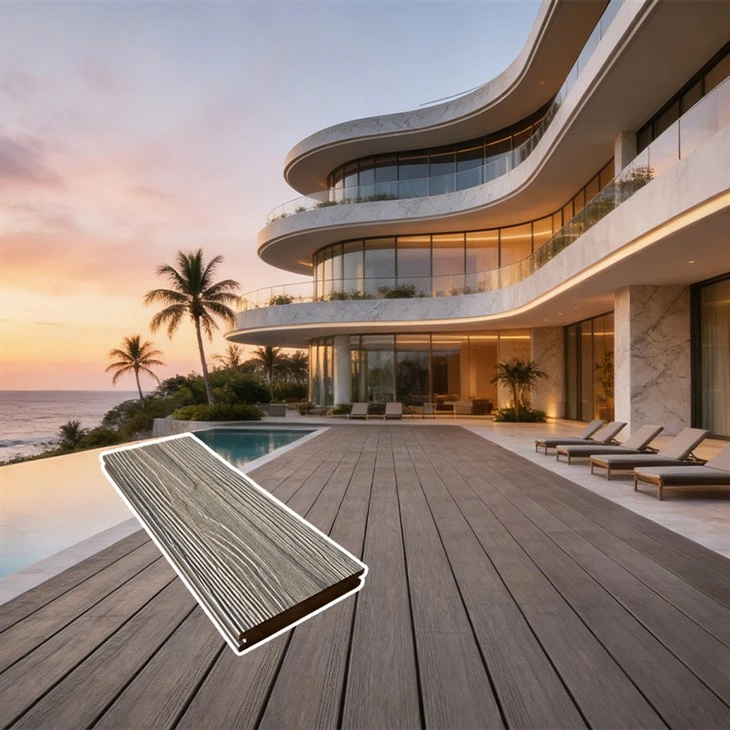Solid Co-extruded Outdoor Decking With ASA Layer